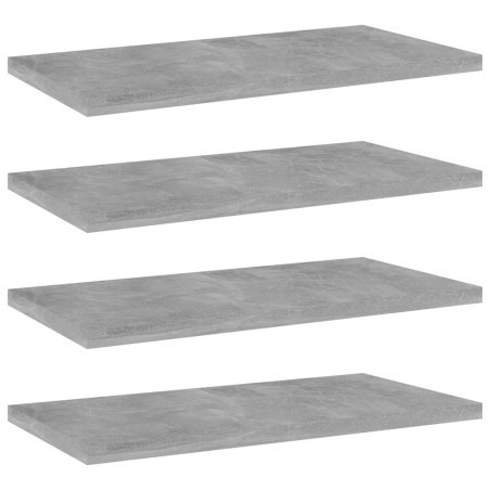 vidaXL Estante estantería 4uds contrachapada gris hormigón 40x20x1,5cm