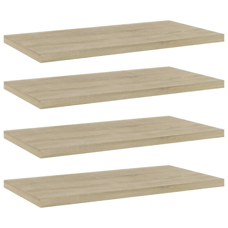 vidaXL Estante estantería 4 uds contrachapada roble Sonoma 40x20x1,5cm