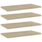 vidaXL Estante estantería 4 uds contrachapada roble Sonoma 40x20x1,5cm