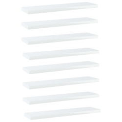 vidaXL Estante estantería 8uds contrachapada blanco brillo 40x10x1,5cm