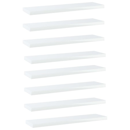 vidaXL Estante estantería 8uds contrachapada blanco brillo 40x10x1,5cm