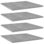vidaXL Estante estantería 4uds contrachapada gris hormigón 40x40x1,5cm