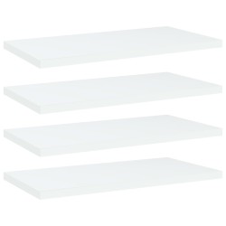 vidaXL Estantes de estantería 4 uds contrachapada blanco 40x20x1,5 cm