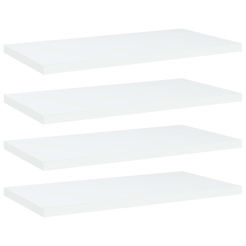 vidaXL Estantes de estantería 4 uds contrachapada blanco 40x20x1,5 cm