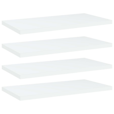 vidaXL Estantes de estantería 4 uds contrachapada blanco 40x20x1,5 cm