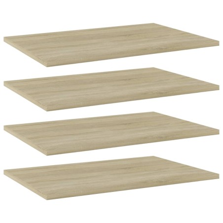 vidaXL Estante estantería 4 uds contrachapada roble Sonoma 60x40x1,5cm