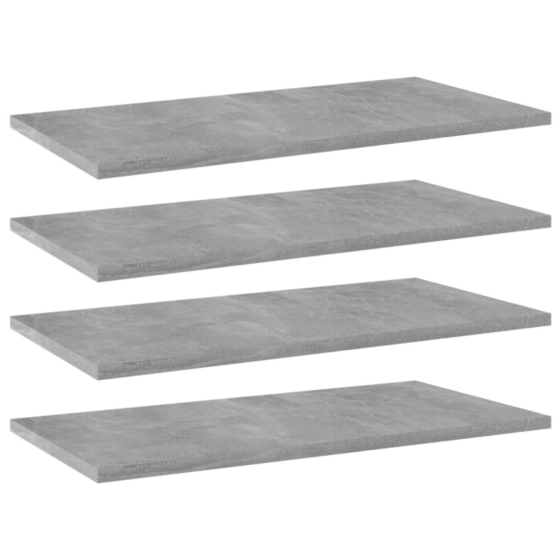 vidaXL Estante estantería 4uds contrachapada gris hormigón 60x30x1,5cm vidaXL Estante estantería 4uds contrachapada gris hormigón 60x30x1,5cm