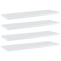 vidaXL Estante estantería 4uds contrachapada blanco brillo 60x20x1,5cm