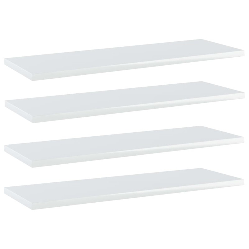 vidaXL Estante estantería 4uds contrachapada blanco brillo 60x20x1,5cm vidaXL Estante estantería 4uds contrachapada blanco brillo 60x20x1,5cm