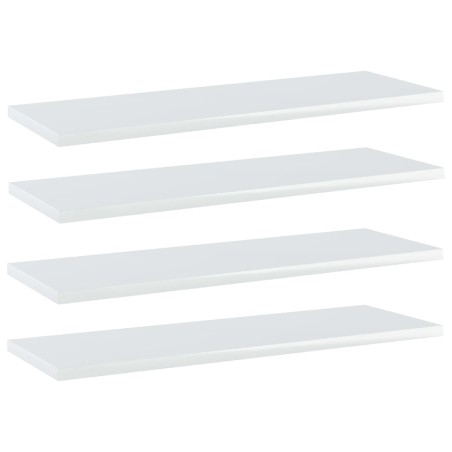 vidaXL Estante estantería 4uds contrachapada blanco brillo 60x20x1,5cm