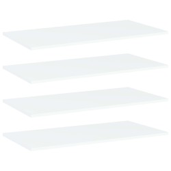 vidaXL Estantes para estantería 4 uds contrachapada blanco 80x40x1,5cm