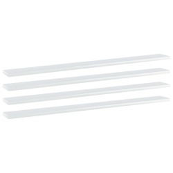 vidaXL Estante para estantería 4 uds madera blanco brillo 100x10x1,5cm