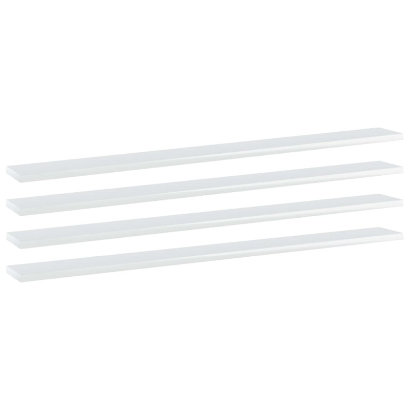 vidaXL Estante para estantería 4 uds madera blanco brillo 100x10x1,5cm vidaXL Estante para estantería 4 uds madera blanco brillo 100x10x1,5cm