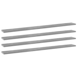 vidaXL Estante para estantería 4 uds madera gris hormigón 100x10x1,5cm