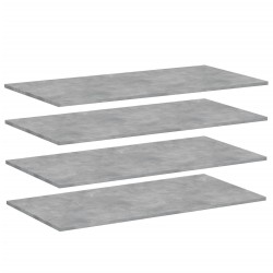 vidaXL Estante para estantería 4 uds madera gris hormigón 100x50x1,5cm