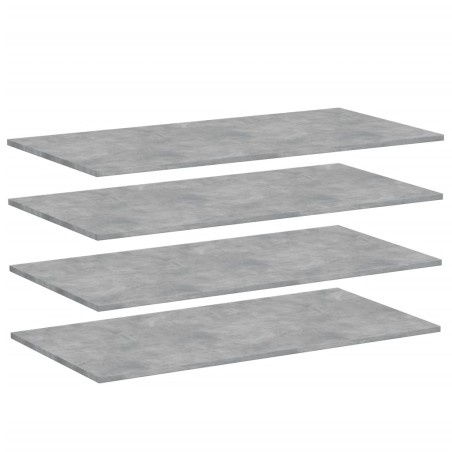 vidaXL Estante para estantería 4 uds madera gris hormigón 100x50x1,5cm