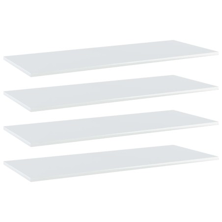 vidaXL Estante para estantería 4 uds madera blanco brillo 100x40x1,5cm
