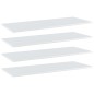 vidaXL Estante para estantería 4 uds madera blanco brillo 100x40x1,5cm