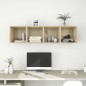 vidaXL Armario de pared 4 uds madera contrachapada roble 37x37x37 cm