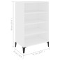 vidaXL Aparador de madera contrachapada blanco 57x35x90 cm