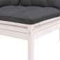vidaXL Sofá de esquina de jardín y cojines madera maciza acacia blanco vidaXL Sofá de esquina de jardín y cojines madera maciza acacia blanco