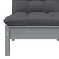 vidaXL Sofá central de jardín con cojines gris antracita madera pino vidaXL Sofá central de jardín con cojines gris antracita madera pino