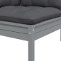 vidaXL Sofá de jardín de 2 plazas con cojines madera maciza pino gris vidaXL Sofá de jardín de 2 plazas con cojines madera maciza pino gris