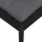 vidaXL Sofá de jardín de 2 plazas con cojines madera maciza pino negro vidaXL Sofá de jardín de 2 plazas con cojines madera maciza pino negro