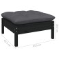 vidaXL Sofá de jardín de 2 plazas con cojines madera maciza pino negro vidaXL Sofá de jardín de 2 plazas con cojines madera maciza pino negro