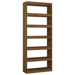 vidaXL Estantería/divisor madera de pino marrón miel 80x30x199,5 cm