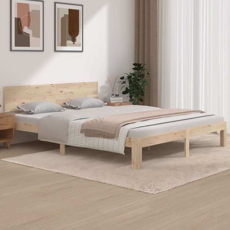 vidaXL Estructura de cama de madera maciza de pino 160x200 cm