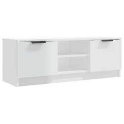 vidaXL Mueble de TV madera contrachapada blanco brillo 102x35x36,5 cm