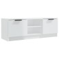 vidaXL Mueble de TV madera contrachapada blanco brillo 102x35x36,5 cm vidaXL Mueble de TV madera contrachapada blanco brillo 102x35x36,5 cm