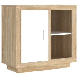 vidaXL Aparador blanco y roble Sonoma 80x40x75 cm