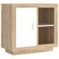 vidaXL Aparador blanco y roble Sonoma 80x40x75 cm vidaXL Aparador blanco y roble Sonoma 80x40x75 cm