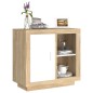 vidaXL Aparador blanco y roble Sonoma 80x40x75 cm vidaXL Aparador blanco y roble Sonoma 80x40x75 cm