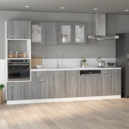 vidaXL Armario bajo fregadero madera ingeniería gris 80x46x81,5 cm