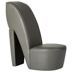 vidaXL Butaca con forma de zapato de tacón cuero sintético gris