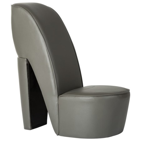 vidaXL Butaca con forma de zapato de tacón cuero sintético gris