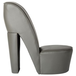 vidaXL Butaca con forma de zapato de tacón cuero sintético gris