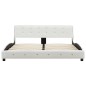 vidaXL Estructura de cama de cuero sintético blanco 160x200 cm vidaXL Estructura de cama de cuero sintético blanco 160x200 cm