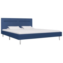 vidaXL Estructura de cama con LED tela azul 180x200 cm