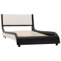vidaXL Estructura de cama de cuero sintético negro y blanco 90x200 cm vidaXL Estructura de cama de cuero sintético negro y blanco 90x200 cm