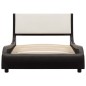 vidaXL Estructura de cama de cuero sintético negro y blanco 90x200 cm vidaXL Estructura de cama de cuero sintético negro y blanco 90x200 cm