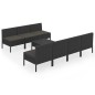 vidaXL Set de muebles de jardín 8 pzas y cojines ratán sintético negro vidaXL Set de muebles de jardín 8 pzas y cojines ratán sintético negro