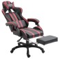 vidaXL Silla gaming con reposapiés cuero sintético color vino tinto vidaXL Silla gaming con reposapiés cuero sintético color vino tinto
