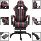 vidaXL Silla gaming con reposapiés cuero sintético color vino tinto vidaXL Silla gaming con reposapiés cuero sintético color vino tinto