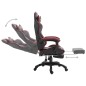 vidaXL Silla gaming con reposapiés cuero sintético color vino tinto vidaXL Silla gaming con reposapiés cuero sintético color vino tinto