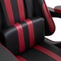 vidaXL Silla gaming con reposapiés cuero sintético color vino tinto vidaXL Silla gaming con reposapiés cuero sintético color vino tinto