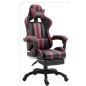 vidaXL Silla gaming con reposapiés cuero sintético color vino tinto vidaXL Silla gaming con reposapiés cuero sintético color vino tinto